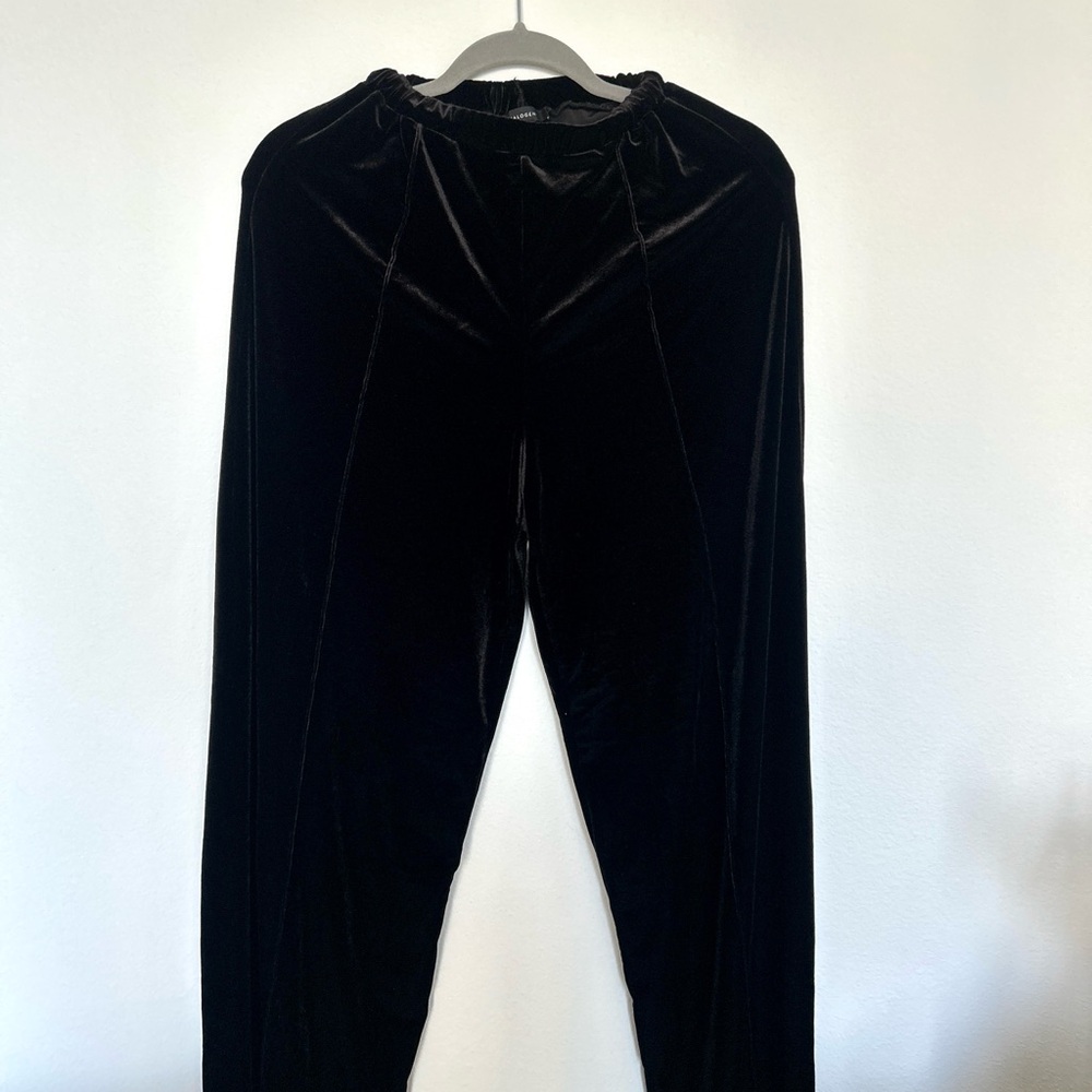 Halogen Black Velvet Wide-Leg Pants Women’s Size Small